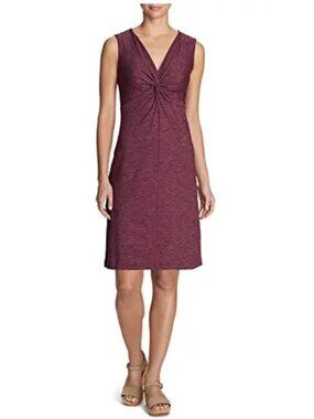 Eddie Bauer Aster Tie The Knot Dress Burgundy Space Dye Women's Size L